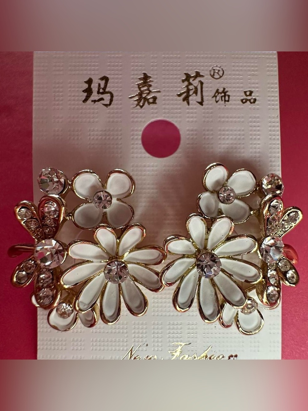 Flower dragonfly earrings.